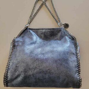 Stella McCartney Blue Metallic Tote Bag